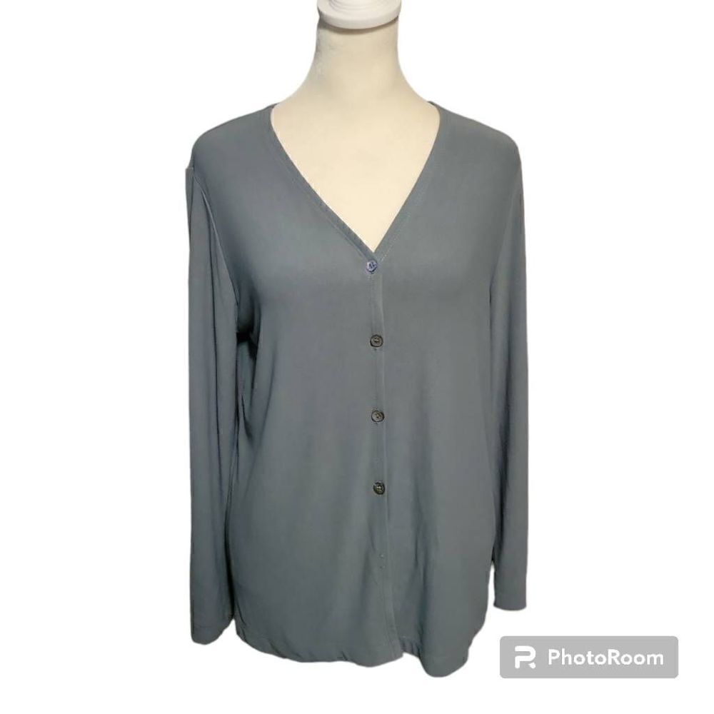 Carole Little Cardigan Womens Small Green Button Long Sleeve